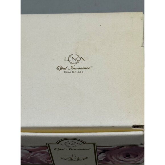 Lenox Opal Innocence clear Crystal Ring Holder embossed floral 3.5 READ NEW - Picture 9 of 9